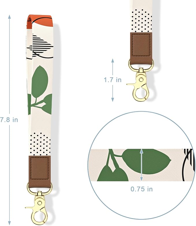 Aiawoxc Credit Card Holder, Small RFID Wallet Slim Leather Card Organizer Case with Zipper and Wristlet Strap, Tropical Plants