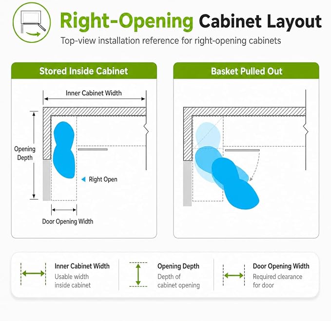 Blind Corner Cabinet Pull Out Organizer, Heavy Duty 2-Tier Soft Close System, Fits 12”-18” Cabinets, Left/Right Adjustable Magic Corner Storage for Kitchen Cabinets