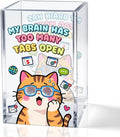 My Brain Has Too Many Tabs Open Acrylic Pencil Pen Holder Cup, Humor Makeup Brush Storage Organizer, Funny Mental Health Desk Accessories Holder, Sarcastic Office Gifts for Women Men Colleague