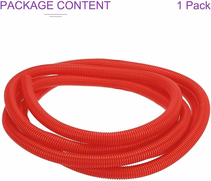 DMiotech 20ft Wire Loom Split Tubing 1 Inch(25.4mm) ID, Cord Protectors from Pet Flexible Conduit Cable Management for Office Home Garden, Red