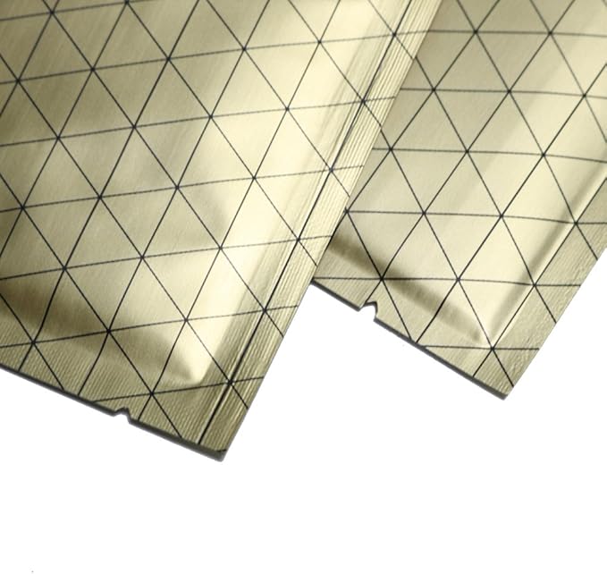 100 PCS 4 Mil Thick Open Top Heat Seal Bags, PET+AL+PE Mylar Bags with Easy Tear Notch, Resealable Heat Sealable Pouch for Food Storage, Packaging, Not Vacuum Bags (Gold, 10 * 10CM/3.9"*3.9")