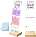 Sticky Note Holder, Monitor Memo Board, Acrylic Post It Note Holder with Wooden Base, Includes 100 Notes, Inspirational Nurse Desk Organizer, Nurse Quote “May You Be Proud of The Work You Do”