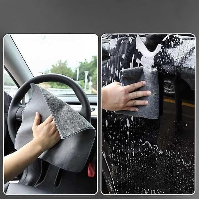 Car Interior Suede Cleaning Towel for Sonata SEL 2024, Ultra Soft High Absorbent Lint Free Scratchless Auto Detail Cloth Grey,M30cm×60cm