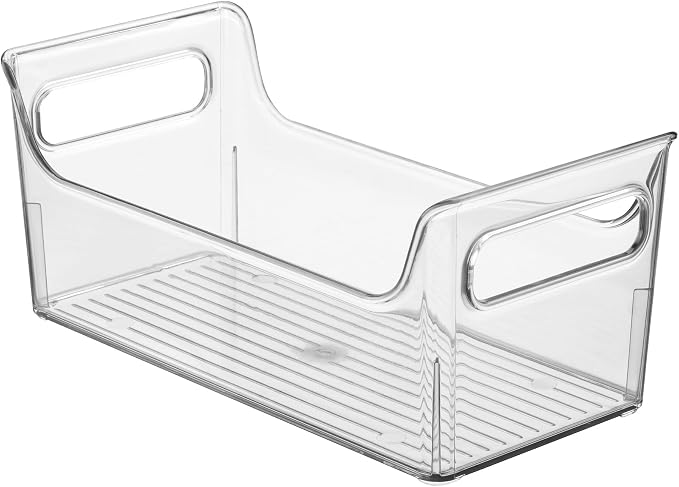 iDesign Plastic Condiment Organizer with Handles, Clear | For Fridge, Made in USA