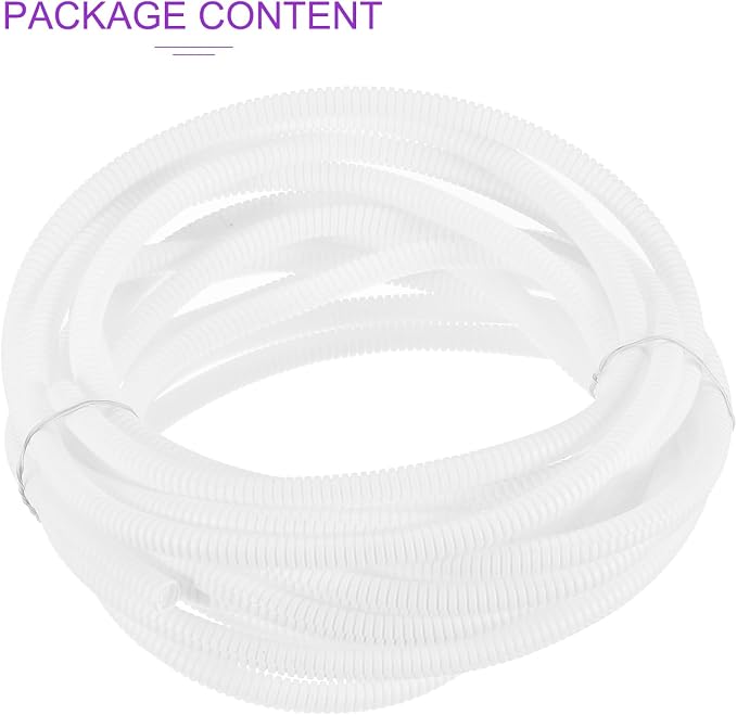 DMiotech 25ft Wire Loom Split Tubing 1/4 Inch(6.5 Mm) ID, Cord Protectors from Pet Flexible Conduit Cable Management for Office, Home, Garden, White