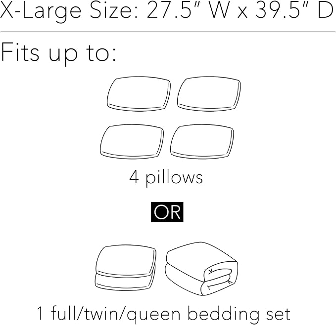 SpaceAid Jumbo Vacuum Storage Bags, Space Saver Sealer Compression Bags for Comforters, Blankets, Pillows, Bedding, Clothes (X-Large 6 Pack)
