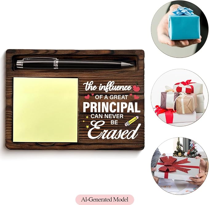 Best Principal Gifts Sticky Note Holder, School Principal Appreciation Gifts Office Post it Note Dispenser for Office Desk Decor
