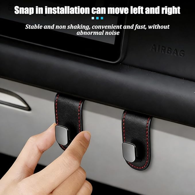 Car Co-Pilot Glovebox Hook, Multifunctional Passenger Seat Glovebox Hanger Organizer for Purse Handbag Umbrella, Auto Interior Glove Box Hanging Storage Hook Holder, Universal Fit (Black)