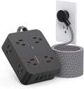 HANYCONY Extension Cord 20 Ft, Power Strip Surge Protector with 8 Outlets 4 USB Ports(2 USB C), Long Cord, Flat Plug, Wall Mount, Desk USB Charging Station for Home Office Essentials
