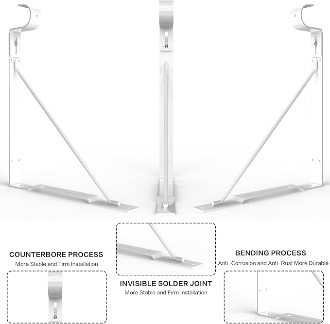 Adjustable Hook Closet Shelf and Rod Brackets, Eau 4 Packs of White Heavy Duty Closet Rod Bracket for Shelf Storage and Closet Rod, Wall Mounted Closet Shelves Bracket