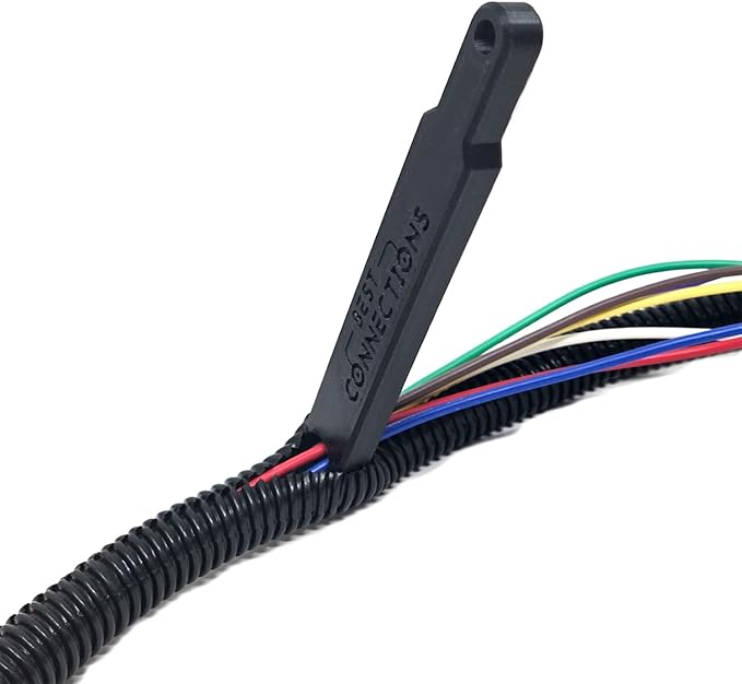 BEST CONNECTIONS 3/8" x 100 ft Split Wire Loom Flex-Guard Convoluted Tubing with Installation Tool - Protective Cable Sleeves for Automotive Home Electrical Wires Chemical Resistant Conduit Black