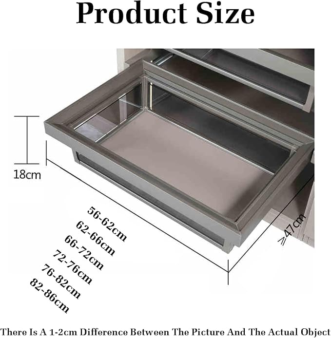 Pull Out Cabinet Storage Basket,Telescopic Coat Drawer for Kitchen,Stackable Detachable Baskets Closet Storage Box,for Kitchen Office Wardrobes Cupboard Storage(Color 1,47x66x18cm)