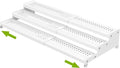 Jojocross Spice Rack Organizer for Cabinet, 3 Tier Expandable shelf, Great for Kitchen Cabinets, Cupboard,Pantry and more,Metal plate with hole (1 Pack/White,9.45" D x 12.8"~24“L x 3.56" H)