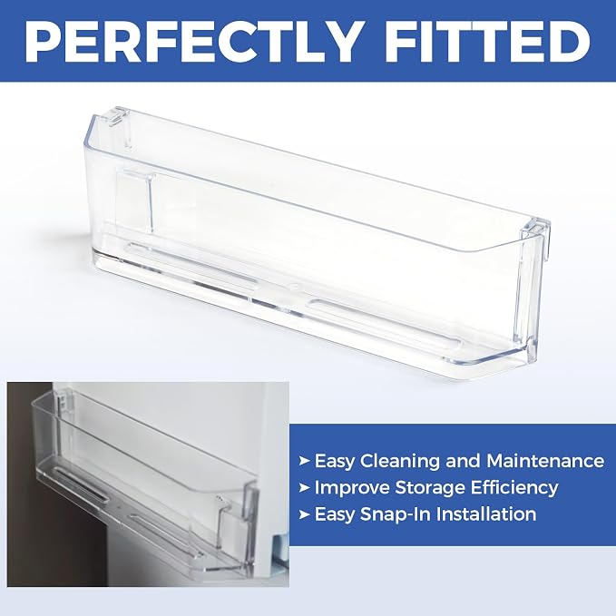 WR71X11046 Door Shelf Bin for GE General Electric Hotpoint Refrigerator Left Hand Middle Door Ice Bin Replace AP5669527 2692259 PS6883669, Holds Jars and Bottles