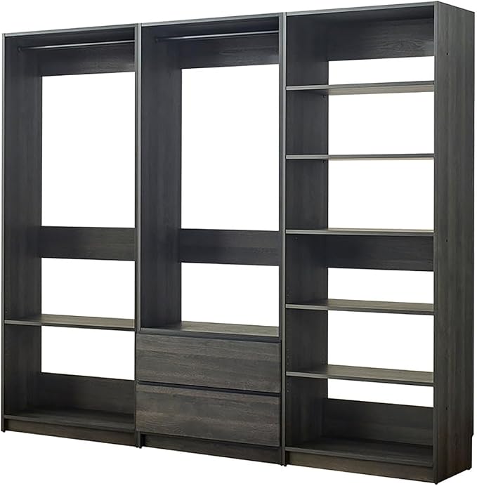 Maykoosh Closet System Organizer - Customizable Walk-in Wardrobe Storage Black/Model BCE 3 Closet