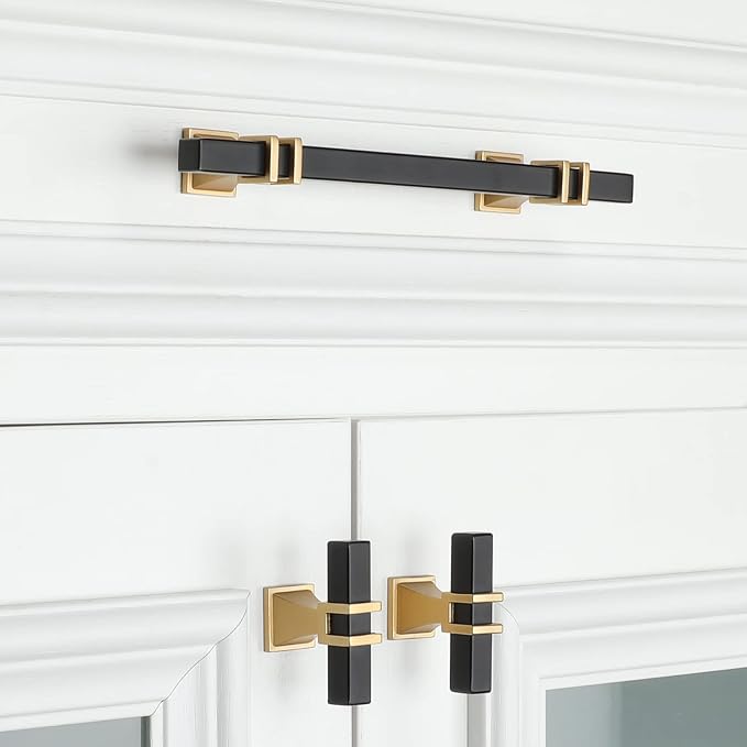 5 Pack 3 Inch Black and Gold Cabinet Pulls Black and Gold Cabinet Handles Kitchen Cabinet Handles Dresser Drawer Pulls Kitchen Cabinet Hardware