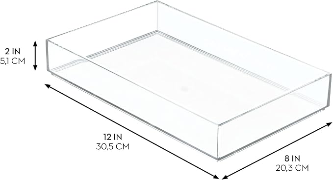 iDesign Makeup Drawer Organizer Tray for Vanity or Bathroom Countertop - Set of 2 - Clear