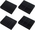 Small Jewelry Tray Set 4 Pcs Black Velvet Stackable Jewelry Organizer Tray Mini Jewelry Drawer Organizer for Necklace Ring Earrings Jewelry (4 Styles)