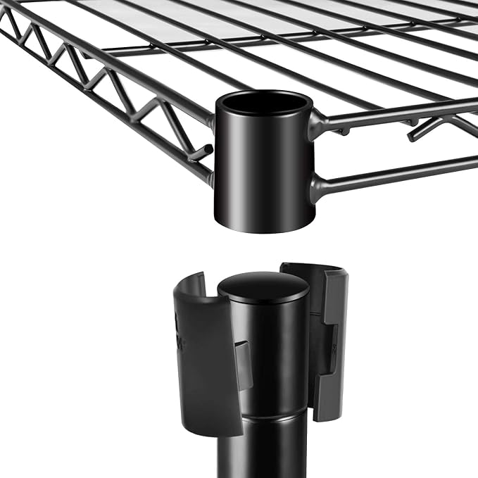Simple Deluxe Heavy Duty 4-Tier Storage Shelving Unit, 35.83" W x 13.98" D x 55.91" H, 1000 Lbs Loading Capacity, Black