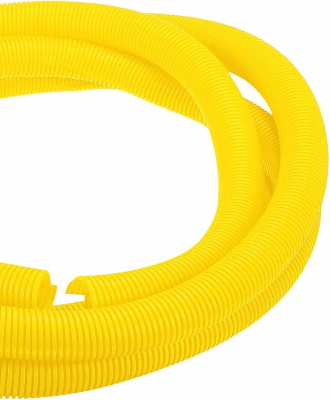 DMiotech 20ft Wire Loom Split Tubing 1 1/2 Inch(38.1mm) ID, Cord Protectors from Pet Flexible Conduit Cable Management for Office Home Garden, Yellow