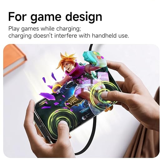 NKV Stand Data Cable Invisible Foldable Holder Charger Stand | USB C to USB C Fast Charging Flat Phone Charger (Orange, Bracket Adapter) ﻿