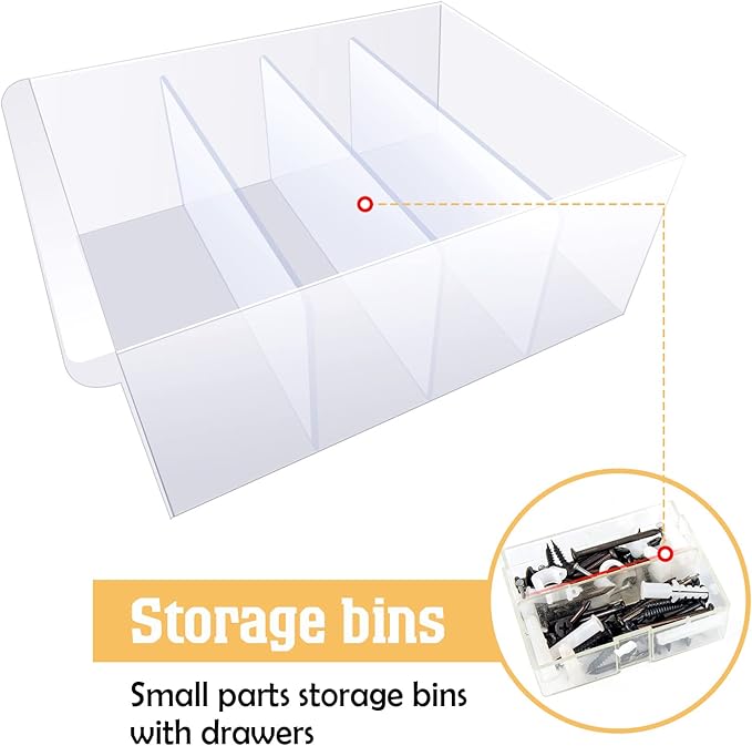 Yookeer 32 Pack 4.25 x 2 in Drawer Dividers for Plastic Storage Bins Storage Hardware Cabinet Dividers for Teacher Toolbox, Small Parts Organizer, Screw Organizer