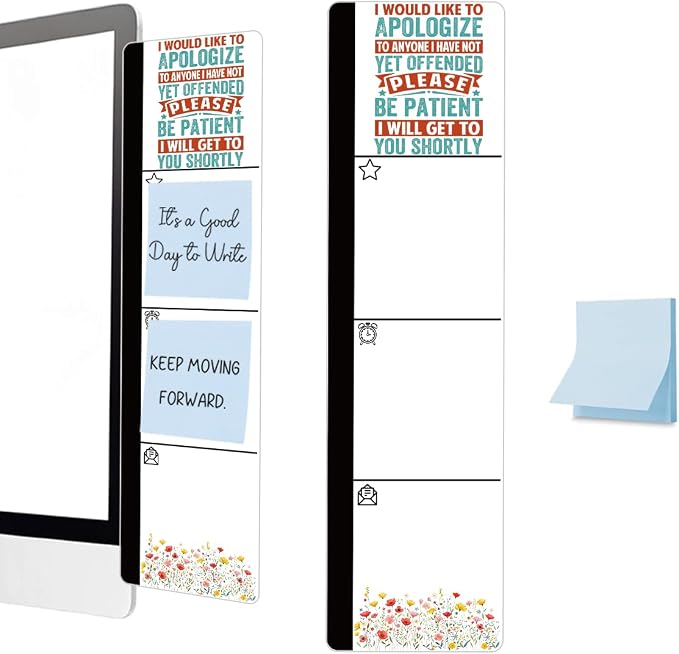 Monitor Memo Board Acrylic Sticky Note Holder Funny Sarcastic Office Desk Decor with 100 Self Stick Note Pads Not Yet Offended Quote