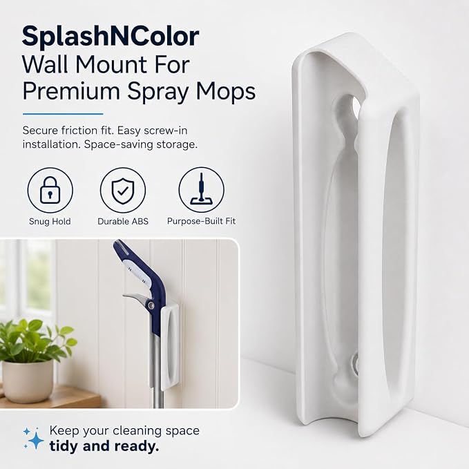 Wall Mount for Bona Hardwood Floor Premium Spray Mop – Secure Friction Fit Holder | Screw-In Installation | Space-Saving Cleaning Supply Storage Organizer
