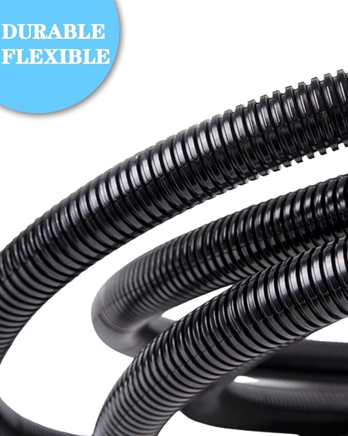 1/4 Inch Wire Loom Split Tubing - 16.5 ft Cord Protector Electric Wires Covers, Automotive Wire Flexible Conduit, Plastic Wire Cover