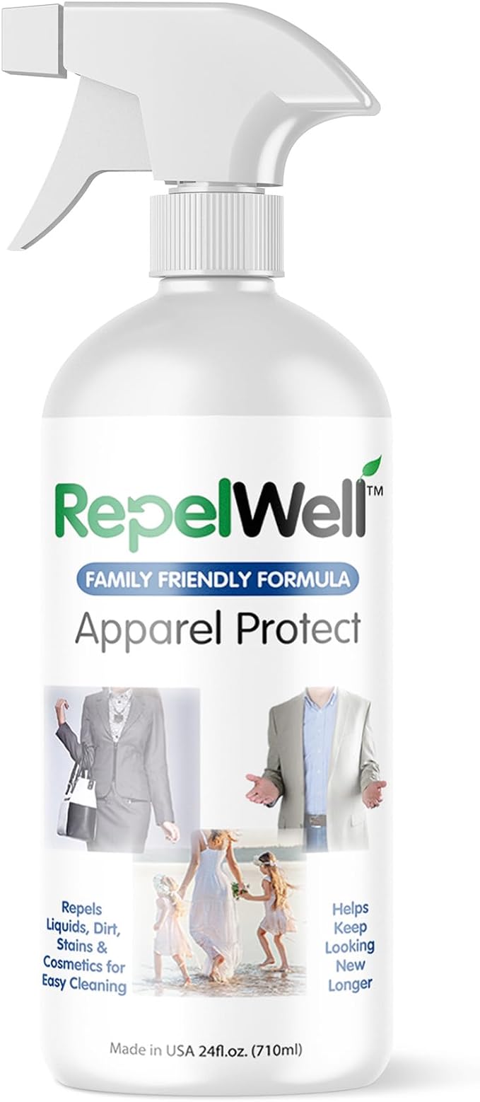 RepelWell Apparel Protect (24oz) Stain & Water Repellent Spray – Non-Toxic, Eco-Friendly, Pet-Safe Sprays for Clothing & More