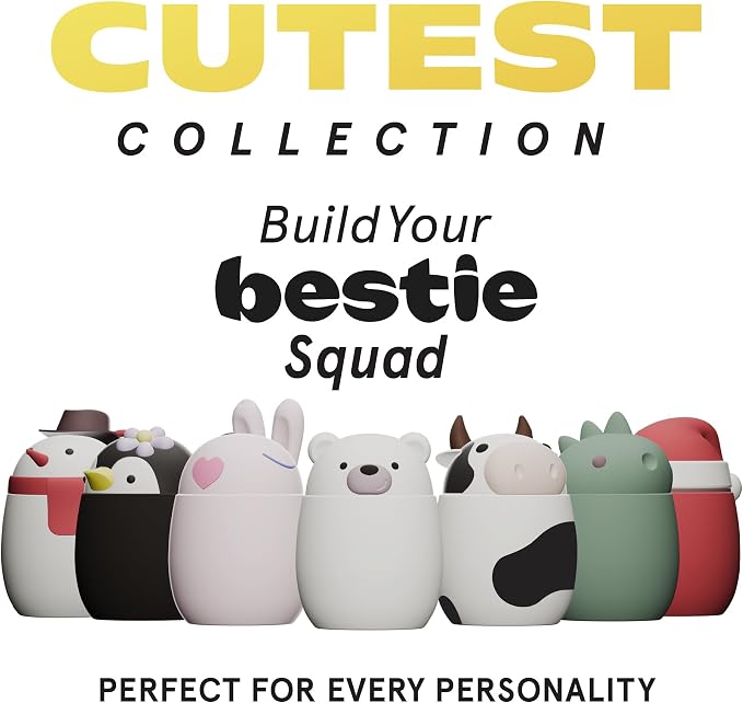 asobu Bestie Foodie Kids Insulated Food Jar – Cute Character Lunch Container for Children, BPA-Free Stainless Steel, Leakproof & Vacuum Sealed, Keeps Food Hot or Cold, Easy to Clean, 16oz