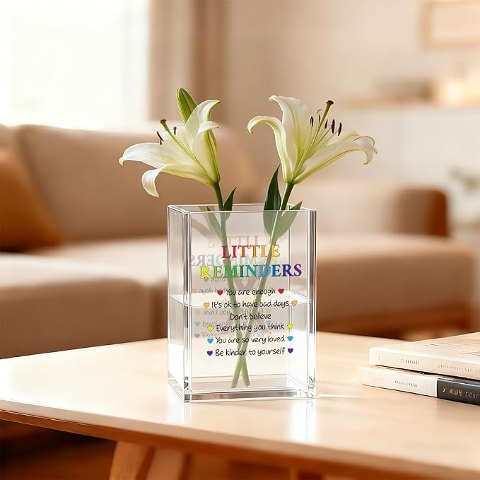 Little Reminders Pen Holder Cosmetic Organizer, Fun Self Love Pen Pencil Holders for Desk, Appreciation Little Reminders Desk Accessories, Home Office Gifts Organizer for Daughter Son Therapist