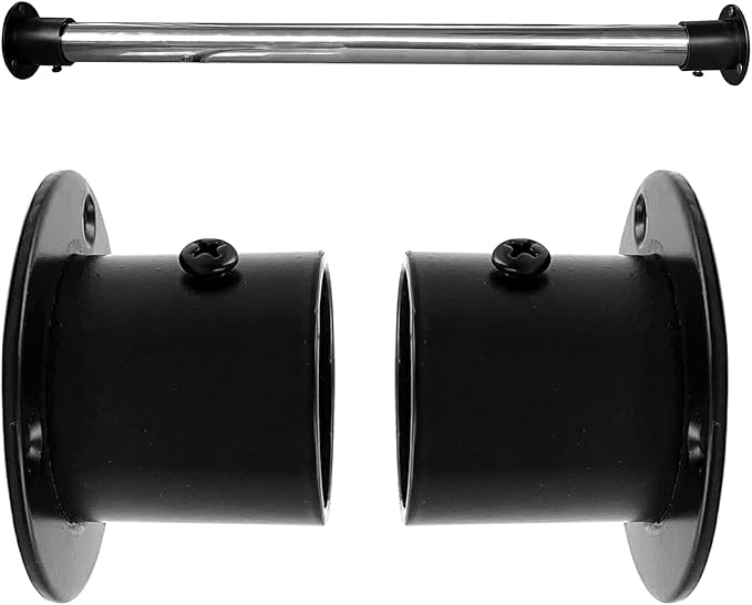 Stainless Steel Closet Rod Brackets 4 Pack — Holds 1-1/4" Pole, Heavy Duty for Curtain Rods, Kitchen & Home Closet Organization (High Flange)