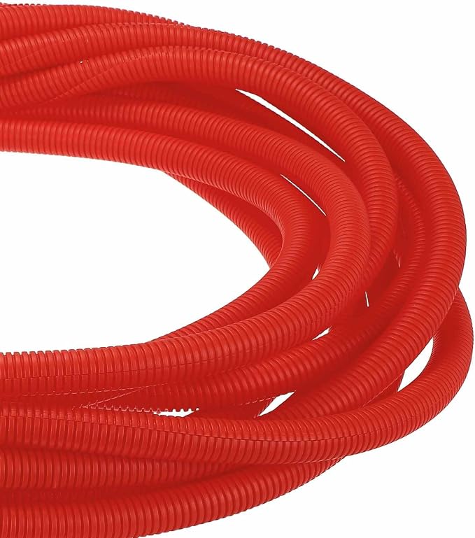 DMiotech 20ft Wire Loom Split Tubing 3/4 Inch(19.1mm) ID, Cord Protectors from Pet Flexible Conduit Cable Management for Office Home Garden, Red