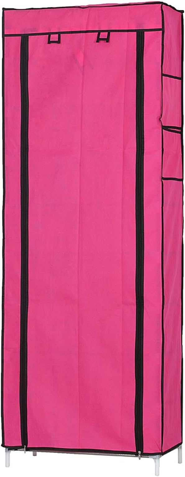 Shoe Rack, 10 Tier Shoe Organizer with Dust Cover, Shoe Storage Shelf for 20-27 Pairs of Shoes, Designed for Doorways, Entryway, Suitable for Sneakers, High Heels, Flats, and Boots (Rose Red)