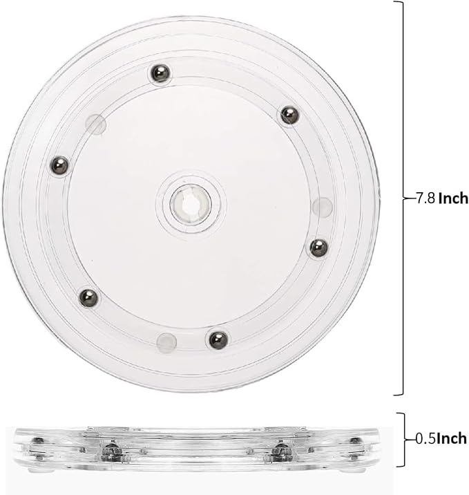 SANGLE SOPFFY Lazy Susan Turntable Acrylic Cookie Turntable with Non-Slip Mat | Cake & Cupcake Decorating Rotary Stand Tray for Spice Rack Table Cake Kitchen Pantry Decorating (7.8 inch)
