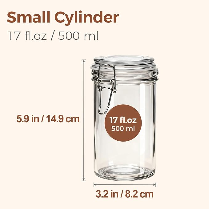ComSaf Small 16 oz Glass Jars with Airtight Lids 6 Pack Pickling Pantry | Sourdough starter, Overnight oats, Fermenting coffee spices, Pantry organization, Pickling fermenting, Clear glass