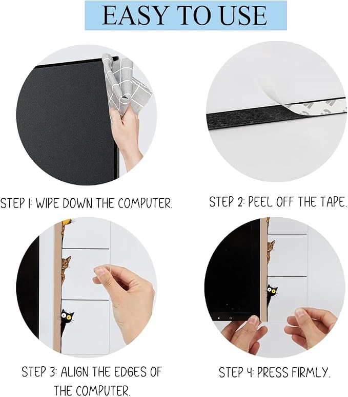 Computer Monitor Memo Board, Sticky Note Holder, Monitor Side Note Board, Acrylic Desk Organizer with 100Pcs Notes, Gifts for cat Lovers for Office Worker Men Women, Home Desktop and Office Desk