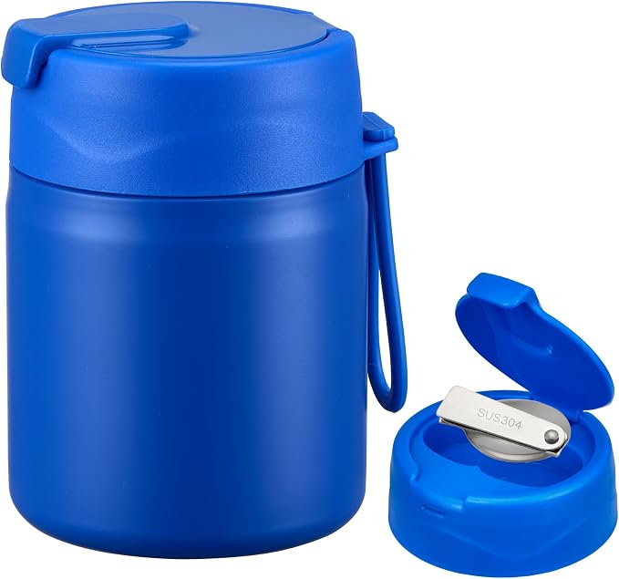 Howeemo 17oz Soup Thermo for Hot Food Kids,Insulated Food Jar with Spoon,Thermo Hot Food Lunch Container,Wide Mouth Leakproof Stainless Steel Lunch Box for School(Blue)