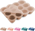 Baby Food Storage Containers 12 x 1.5OZ Silicone Freezer Tray with Lid, Food Grade Silicone Freezer Tray Containers for Purees & Vegetables Light Brown
