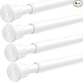 4 Pack Tension Rods for Windows 28 to 48 inch, Adjustable Curtain Rods No Drilling Spring Rods Extendable Pressure DIY Tension Rod for Window Closet Kitchen, White