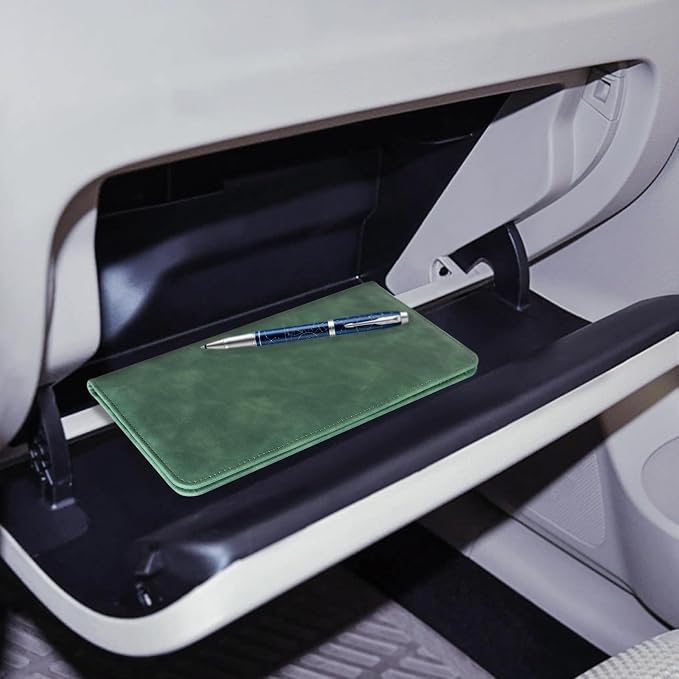 CoBak Car Registration and Insurance Holder | Vehicle Glove Box Organizer, Auto Truck Compartment Document Case with Magnetic Closure for Insurance & Driver License