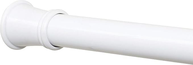 Zenna Home Tension Shower Curtain Rod, No Drill Adjustable Tension Curtain Rod for Bathroom, Rust Resistant, Easy Install Expandable Shower Curtain Rods, 26 to 76 Inches, White