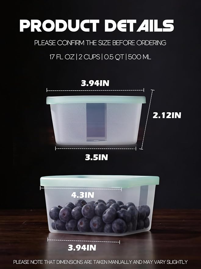 LivLab Mker 40 PCS Meal Prep Containers with Lids - Freezer Food Storage Containers Bpa-Free Reusable Lunch Boxes for Leftovers, Salad, Fruits, Snack - 20 Sets | 20 fl oz | 2.5 Cups