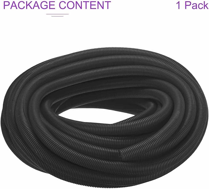 DMiotech 100ft Wire Loom Split Tubing 1 1/4 Inch(31.8mm) ID, Cord Protectors from Pet Flexible Conduit Cable Management for Office Home Garden, Black