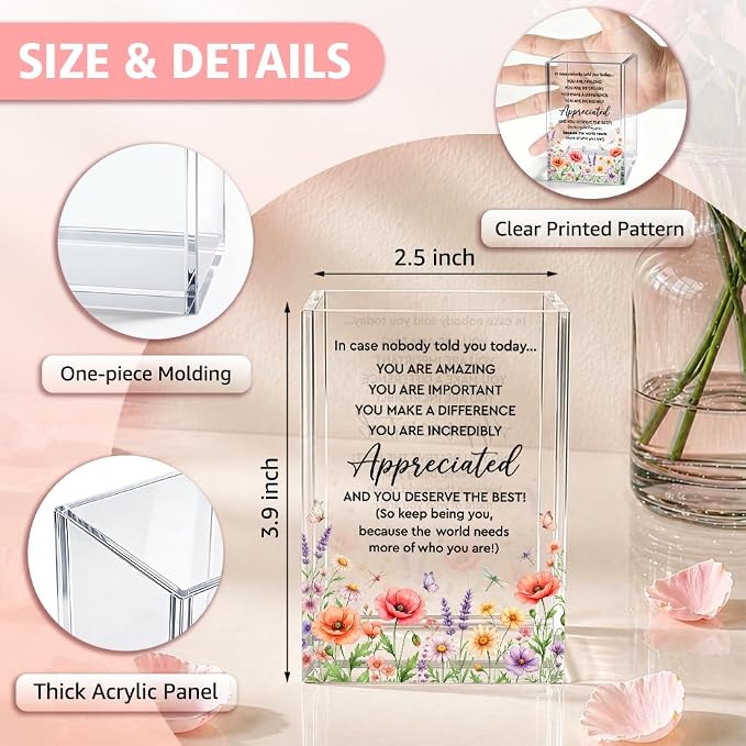 Funny In Case Nobody Told You Acrylic Pencil Holder Cup | Today You Are Amazing, Appreciation Gifts for Women Coworker Nurse, Colleague Goodbye Leaving Gifts, Retirement Present