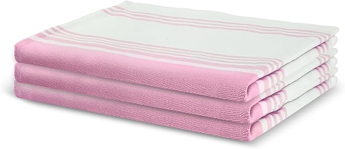 Urban Villa Easter Kitchen Towels 100% Cotton Dish Towels for Kitchen (Set of 6)20”x30” Dish Cloths Highly Absorbent Kitchen Linen Set with Hanging Loop Perfect for Drying Dishes Cleaning Towels-Pink