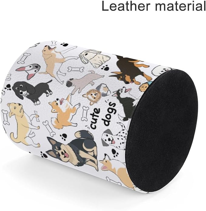 Cute Dogs Pen Holder Pencil Cup for Desk Organizer | Cute Makeup Brush Holder PU Multifunctional Office Suppliesfor Decor Home Classroom School