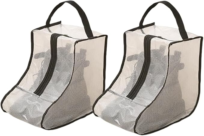 2 Set Black Edge Shoe Storage,Portable Short Boots Storage&Protector Bag | Protector Bag, Shoe Dust Bags & Sleeves for Travel,Clear Boots Cover, Shoes Packing Organizers for Adult Sneakers