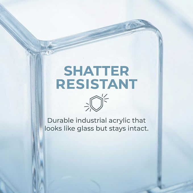 Acrylic Sticky Note Holder, 3x3 Crystal Clear Notepad Holder | with Anti-Slip Base Sticky Note Dispenser for School Dorm Home and Office Organizer